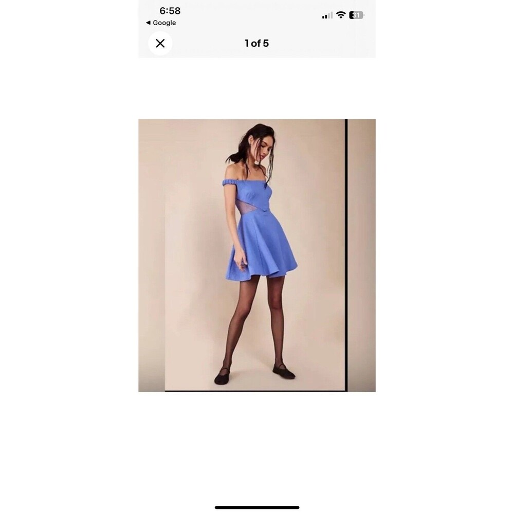 NWOT Free People Brooklyn Mini Skater Dress Women's L Whimsygoth Fairy Disco Y2K